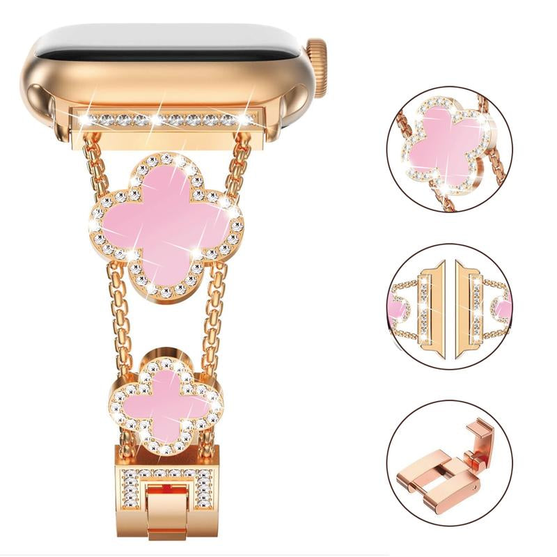 Casing Bee Blossom Radiance Stainless Steel Watch Band for Smart Watch, Bracelet Wristband Compatible with Smart Watch Series Wearable Luxury