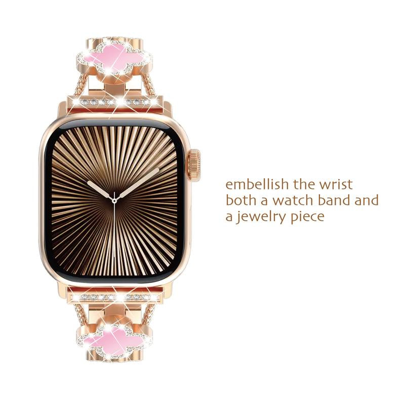 Casing Bee Blossom Radiance Stainless Steel Watch Band for Smart Watch, Bracelet Wristband Compatible with Smart Watch Series Wearable Luxury