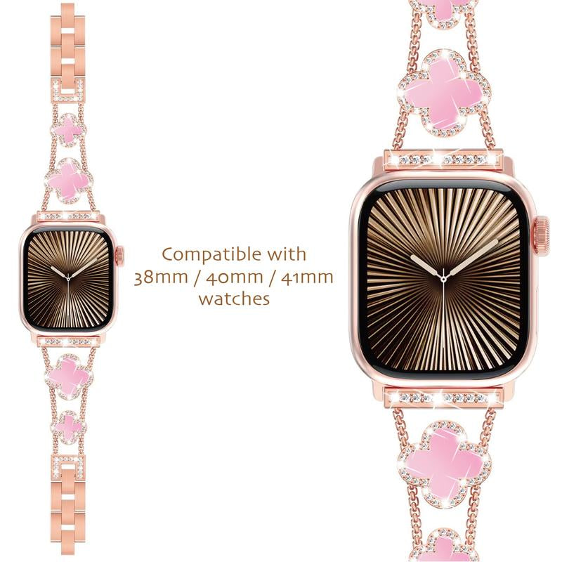 Casing Bee Blossom Radiance Stainless Steel Watch Band for Smart Watch, Bracelet Wristband Compatible with Smart Watch Series Wearable Luxury
