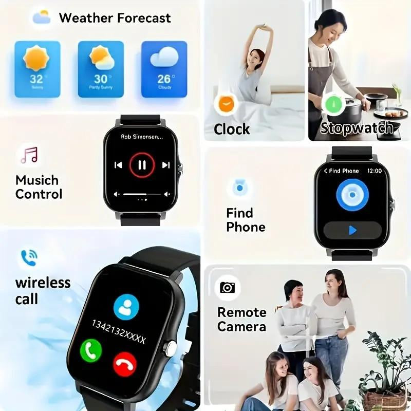 Multifunctional Smart Watch Fashion Digital Watch, Sports Watch for Women and Men, Wearable Smart Watch, Smart Watch, Smartphone Watch, Call Message Reminder Watch 8 Cyber Products Ios Watch Popular Outdoor Watches